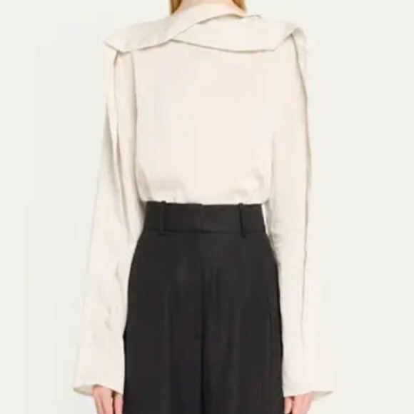 Studio Nicholson Striped Drape-Sleeve Top - Picture 1 of 3